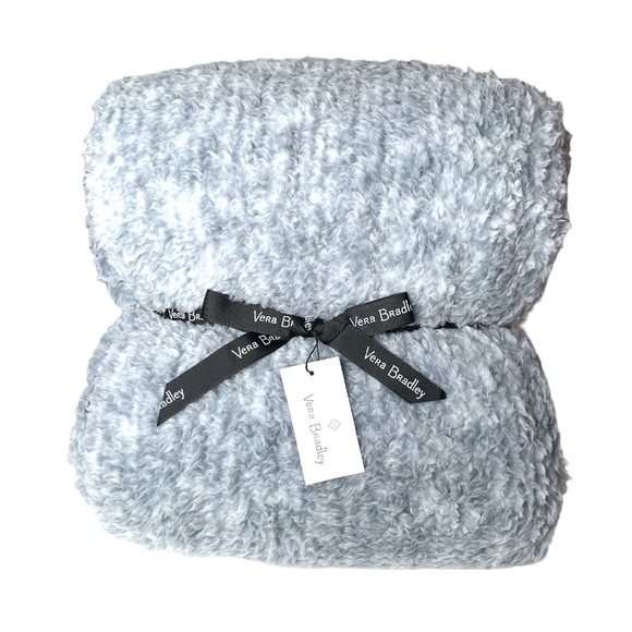 Vera Bradley Stellar Paisley Fluffy Fleece Blanket Gray Size 80x50 - Picture 6 of 6
